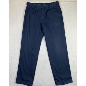 Brooks Brothers Clark Fit Advantage Chino Pants Mens 38x34 Blue Pleated Cotton